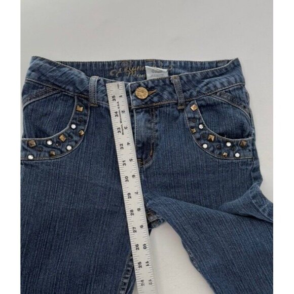 Vtg Disney Hannah Montana Girl’s Denim Embellished Bermuda Shorts Sz 12 Y2K - Picture 5 of 6